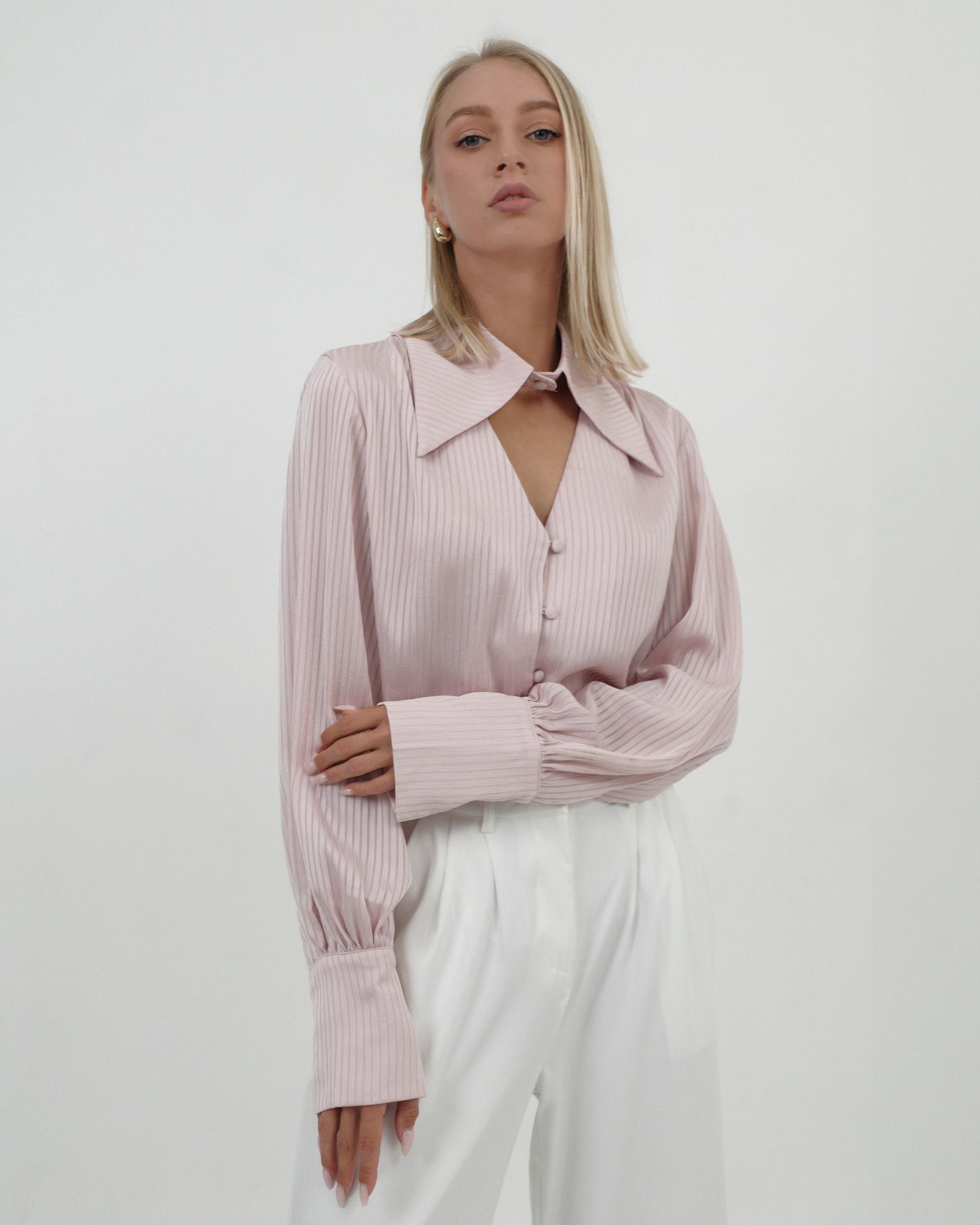 PINK CUT-OUT BLOUSE