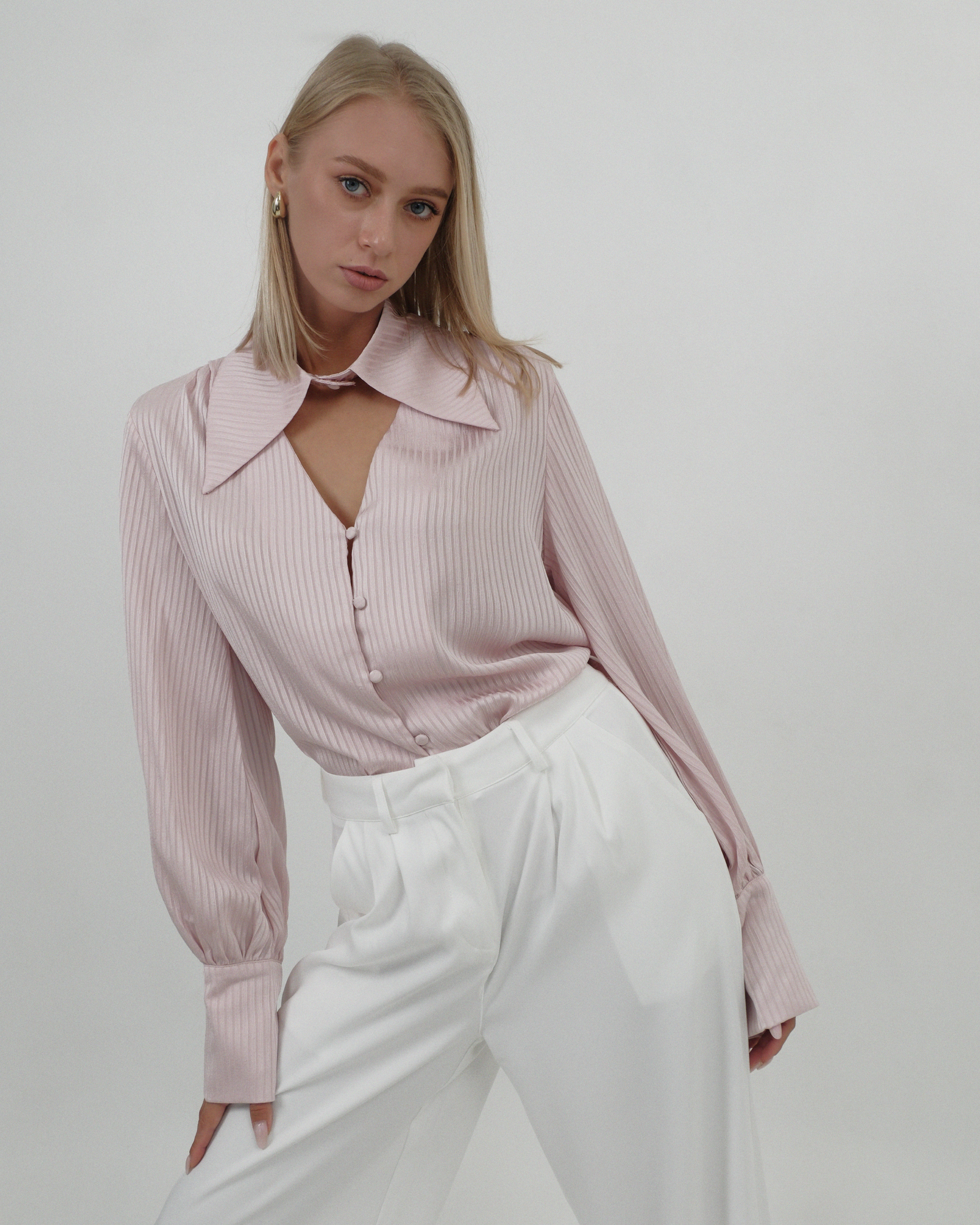 PINK CUT-OUT BLOUSE