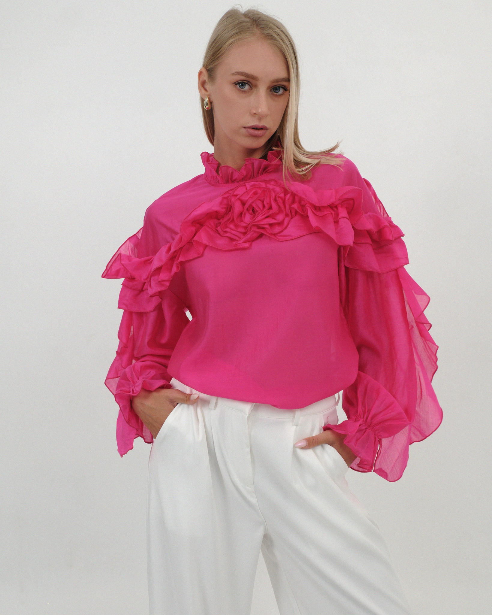 PINK WAVY BLOUSE